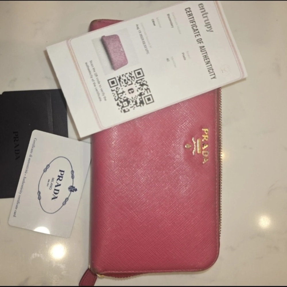 Prada Pink Zip Wallet